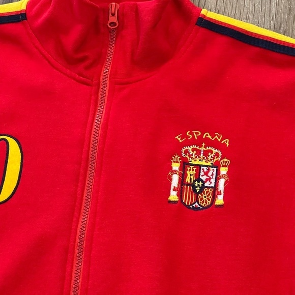 Espana Small Gold Football Spain National Futbol Soccer Team Full Zip Sweater - Picture 4 of 8